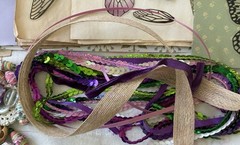 SUMMER BUTTERFLY GARDEN Junk Journal —HUGE VARIETY Paper Buttons Beads Ribbons