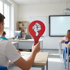 Classroom Voting Paddle 2 PCS Thumb Up Down Signs 8.27×5.11 Inch Handheld