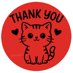 Thank You Stickers Cute Cat Labels Small Business Packaging Seals