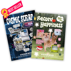 Bomichi Cute Sticker Book 60 Sheets 1500 Plus Count Cat & Heavy Metal 2 in 1