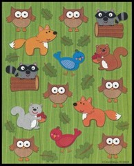 Stickers – Bird Fox Owl Raccoon Squirrel – Any Occasion CL119
