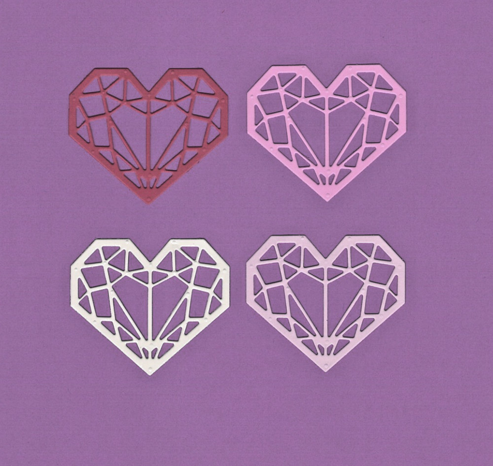 HEART STAINED GLASS die cuts scrapbook cards