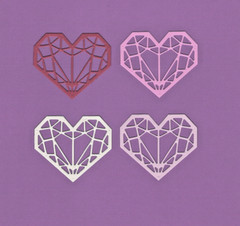 HEART STAINED GLASS die cuts scrapbook cards