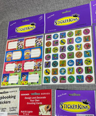 NOS Sticker King Vintage Prism Stickers Gift Tag Scrapbooking 48 Pack Lot NEW