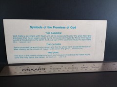Vintage Stickers Rainbow Clouds Clear Decal Bumper Sticker Religious Jesus 1979