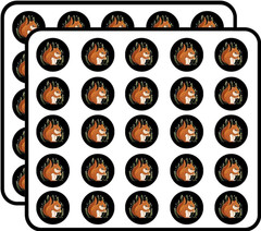 Squirrel 50 Pack 1-Inch Retro Stickers for Scrapbooking, Journals, Planners, Lap