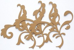 {3} *ORNATE FLOURISH* Unfinished Bare Chipboard Die Cuts – 4 3/8″ x 4 7/8″