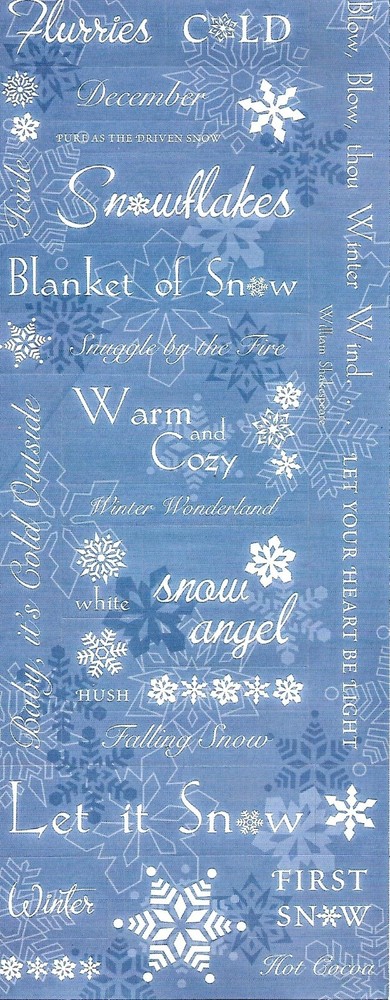 Snow White Winter stickers 4×11″ 27 each scrapbooking, card making