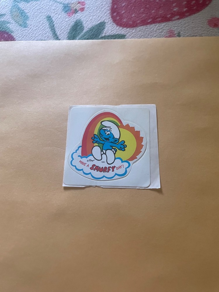 Vintage 1980s Smurfs Smurfy Sticker