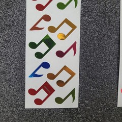 RARE VINTAGE «MUSIC NOTES» STICKERS! HAMBLY STUDIOS 1980S HOLO FOIL COLLECTABLE
