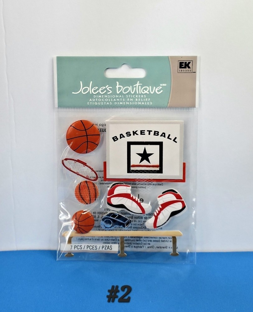 FREE SHIP! Jolee’s BASKETBALL Scrapbook Dimensional Stickers SCHOOL SPORTS #2