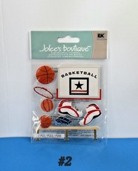 FREE SHIP! Jolee’s BASKETBALL Scrapbook Dimensional Stickers SCHOOL SPORTS #2