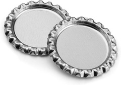 100 Flattened Chrome Bottle Caps Silver DIY Flat Bottle Caps