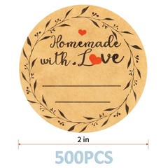 Jam and Jelly Jar Canning Labels for Mason Jars and More(2″ Round 500/roll) with