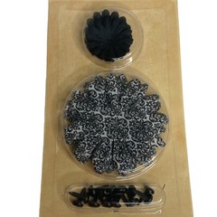 Lot of 5 Spare Parts FLOWER ASSORTMENT Pink Zebra Leopard Brads by Paper Studio