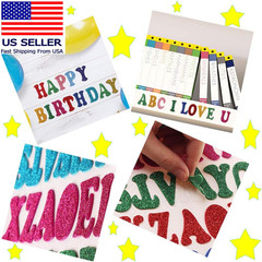 5 Sheets 210PCS Colorful Glittery Foam Self Adhesive Letters Stickers,Foam Lette