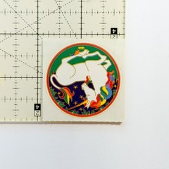 Vintage 1980’s Unicorn Circle Stickers One Sticker Rainbow Hair Red Border