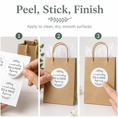 Handmade Wedding Favor Stickers 120Pk