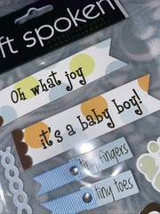 SOFT SPOKEN Its A BABY BOY Title Tiny Toes Fingers Foot Print New Born Stickers