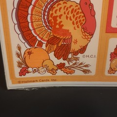 Hallmark Thanksgiving Fall Stickers Turkeys Corn Pumpkins Squash Leaves Autumn