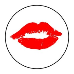 30 RED KISS LIPS ENVELOPE SEALS LABELS TAGS STICKERS 1.5″ ROUND SWAK