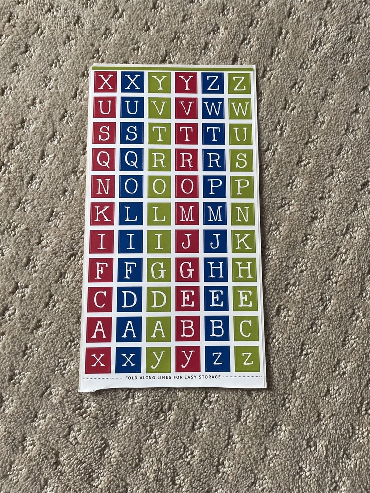 *POSTAGE STAMP*ABC’S DCWV CARDSTOCK STICKERS Red Blue And Green