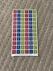 *POSTAGE STAMP*ABC’S DCWV CARDSTOCK STICKERS Red Blue And Green