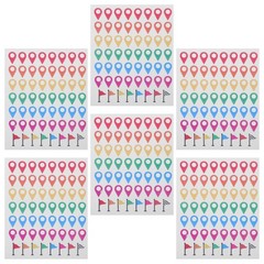 336 Pcs Classroom Geography Stickers Colorful Map Location Marker