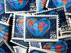 LOVE & HEARTS Vintage Bundles Used Stamps – 25 / packet – choose your favorite