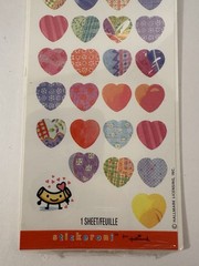 Hallmark Stickeroni Stickers Vintage Colorful Hearts 1 Sheet Made In USA