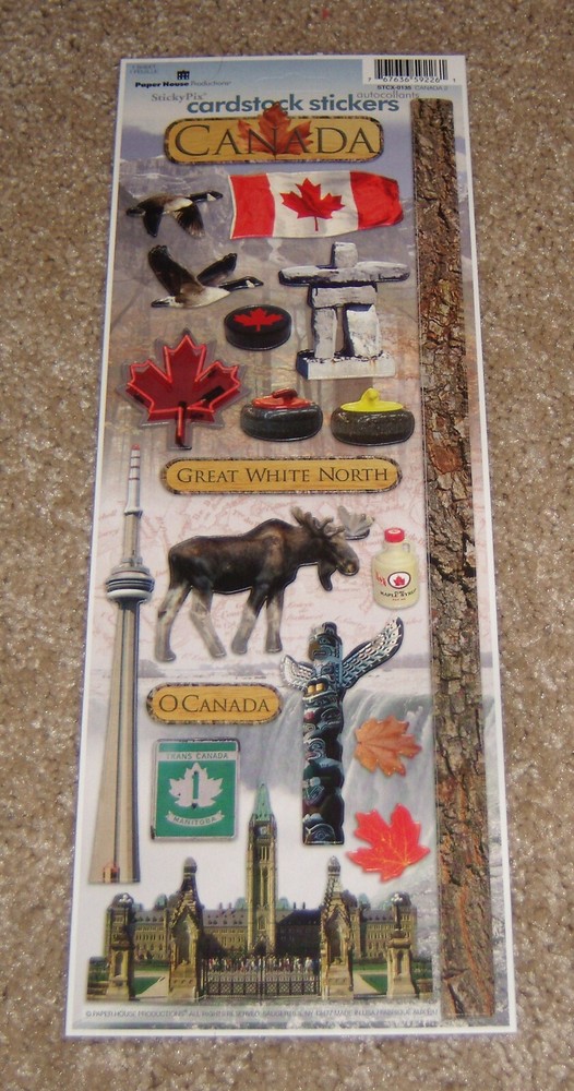 Paper House Cardstock Sticker Sheet ~ Travel… Canada Great White North