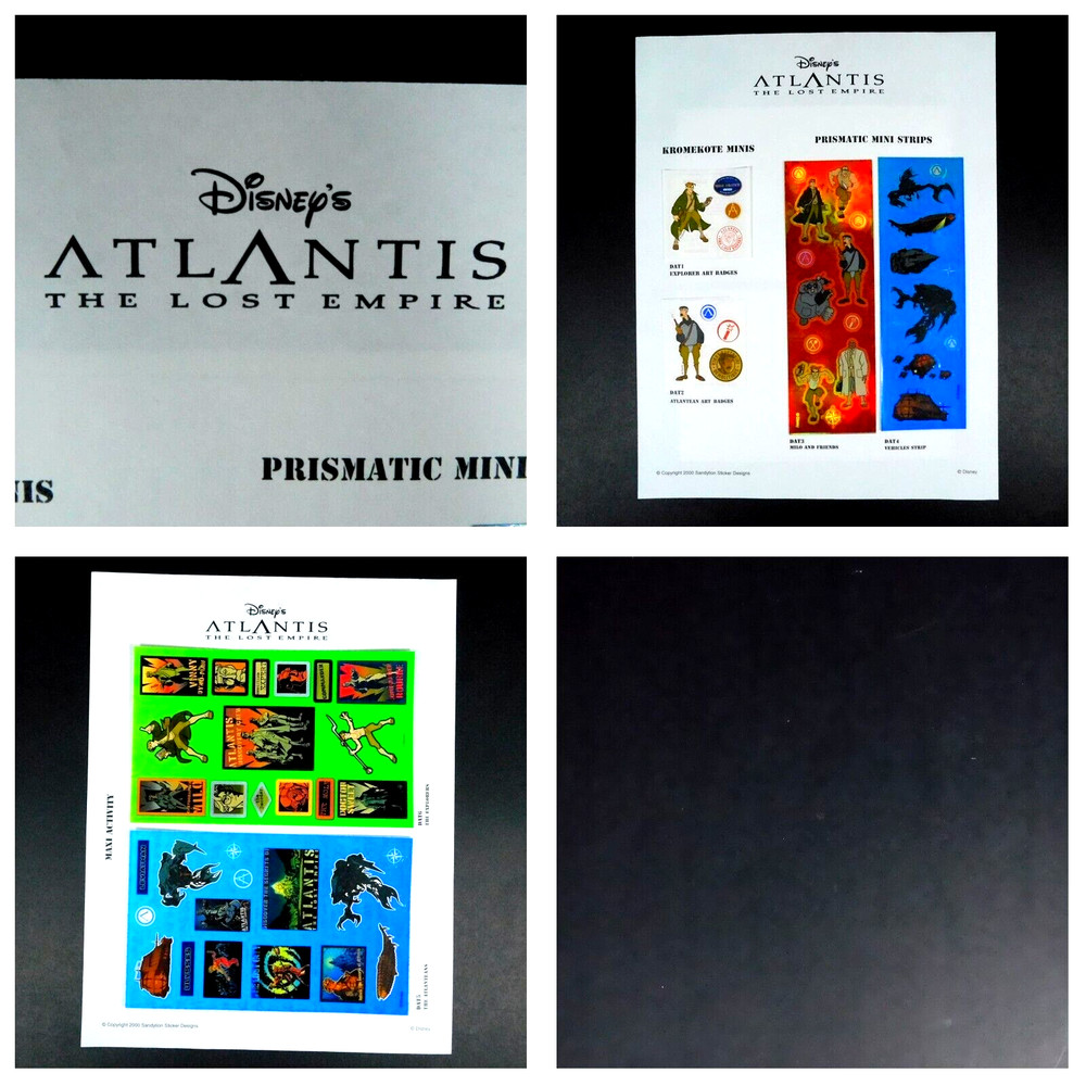 Disney Atlantis The Lost Empire Lot of 6 Sandylion Stickers Prismatic Kromekote