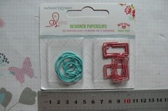 DESIGNED PAPER CLIPS 5 of each Design – PINK = Rectangle & BLUE = Round WRP Side