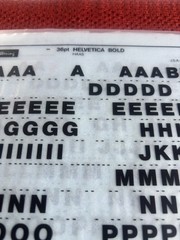 4 Letraset INSTANT LETTERING Transfer Letters 36pt HELVETICA BOLD NICE 7