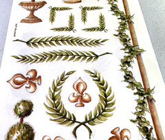 Provo Craft Clear Stickers Vintage French Topiary Roman Wreath Scrapbook 42-0865