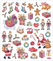 Crafts Stickers Ole’ Fashioned Christmas Sleigh Nutcrackers Bells Santa Stocking