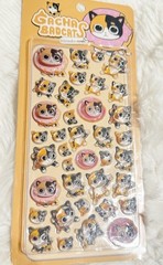 Rune Naito Vintage Puffy Stickers Lot 2pcs Heisei Retro Kawaii 3D Cat Japan y2k