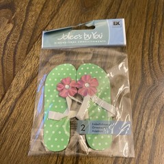 Jolee’s Boutique Dimensional Scrapbooking Stickers Flip Flops NEW