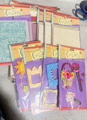 Junk Journal Embellishment Lot – Handmade Adornments, Frames & Flowers ~ 4 Packs
