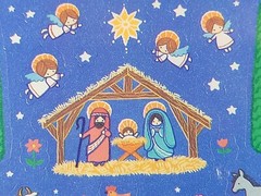 Vintage Hallmark Stickers Nativity Scene Christmas Religious Animals Angels NIP