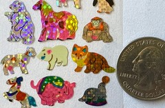TINY ANIMALS Prismatic Stickers (26pcs)Giraffe•Bears•Rabbit•Horse •Elephant•Fox•