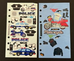 Stickopotamus POLICE & MOTORCYCLE Binder Stickers FREE SHIP *** PARTIAL SHEETS