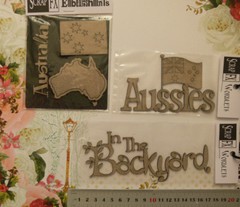 CHIPBOARD DieCut AUSSIEs, AUSTRALIA, In The BACKYARD – 3 Style Choice Scrap FX G