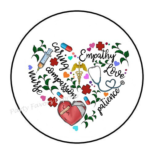 NURSE HEART ENVELOPE SEALS LABELS STICKERS PARTY FAVORS
