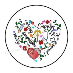 NURSE HEART ENVELOPE SEALS LABELS STICKERS PARTY FAVORS