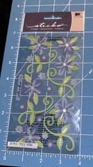 Sticko Mini Romntic Flowers Scrolls Lavender Green Silver