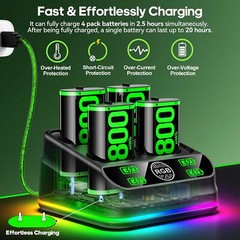 Xbox Controller Battery Pack with Rechargeable Batteries and Charging Station