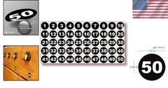 Black Number Stickers 1-50 Set – 1-Inch Vinyl, Waterproof for Organizing