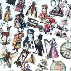 Victorian Style Stickers Junk Journal Collage Scrapbooking
