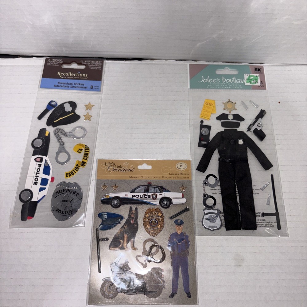 Jolee’s Stickers/ Police Officer /Lot of Mixed Scrapbooking Embellishments